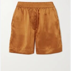 Reformation Silk Bleecker Boxer Short Caramel Sz M